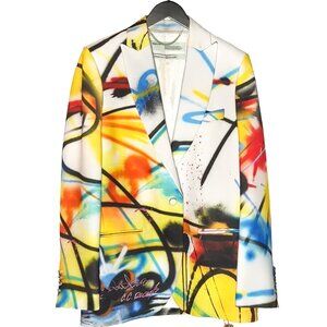 Off-White SS20 Runway Futura Tomboy Spray Oversized Blazer Jacket